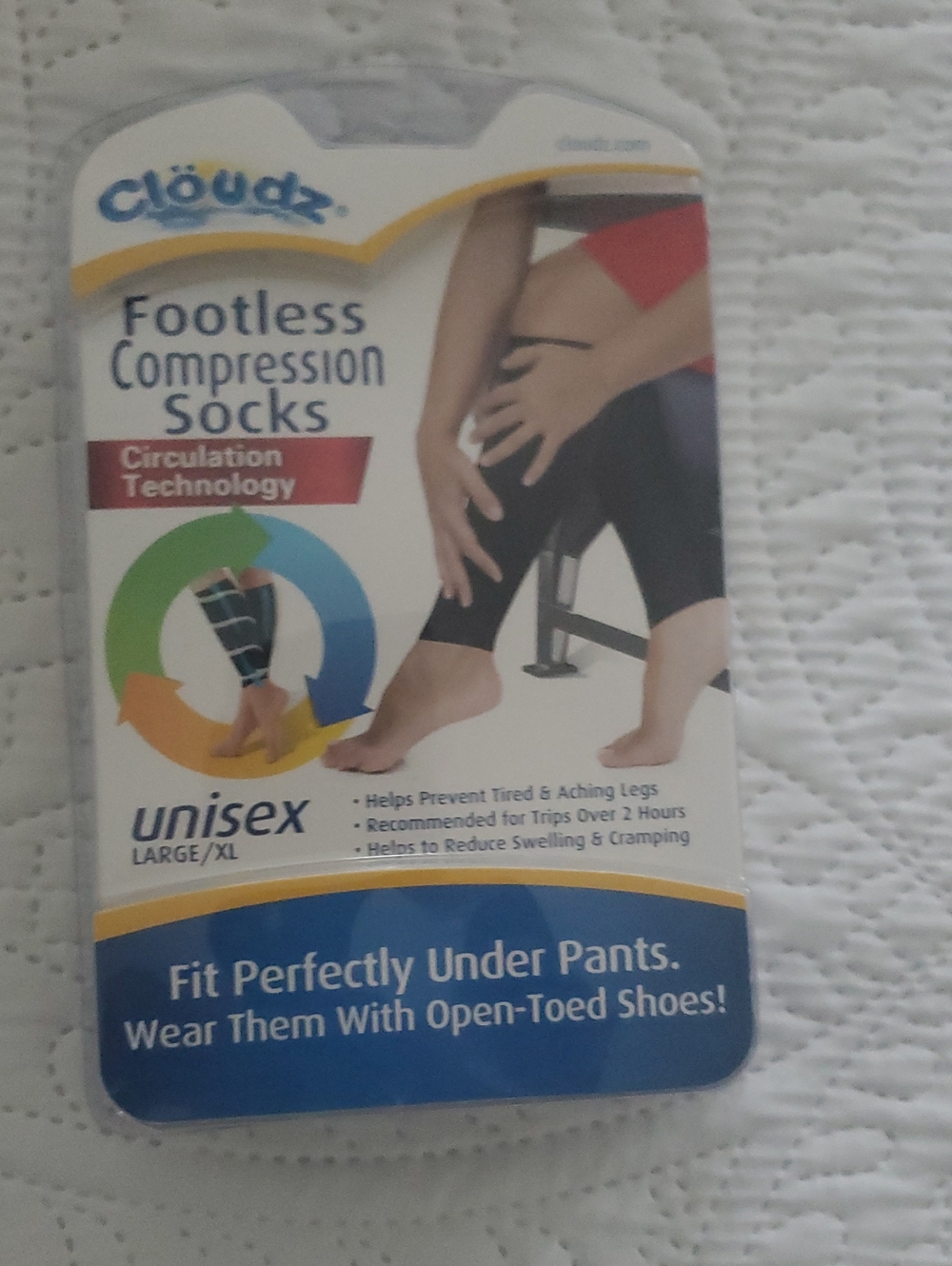 Cloudz Footless Compression Socks for Women - Black - Large/XL